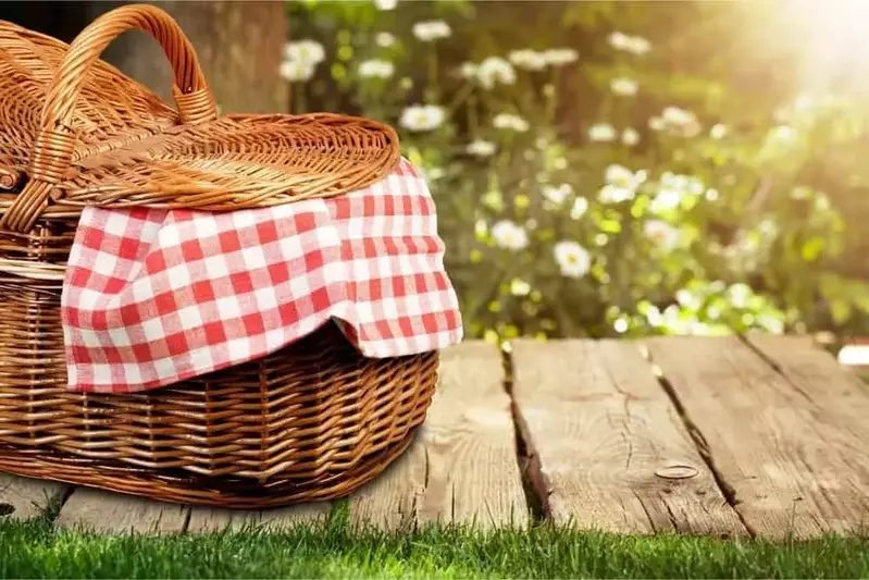 picnic basket in a park