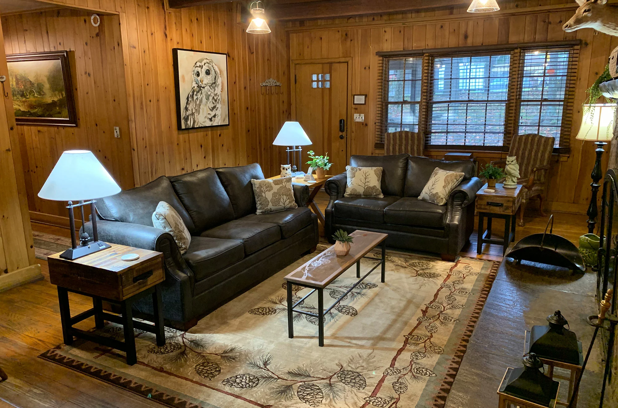couches in living room in Gatlinburg cabin