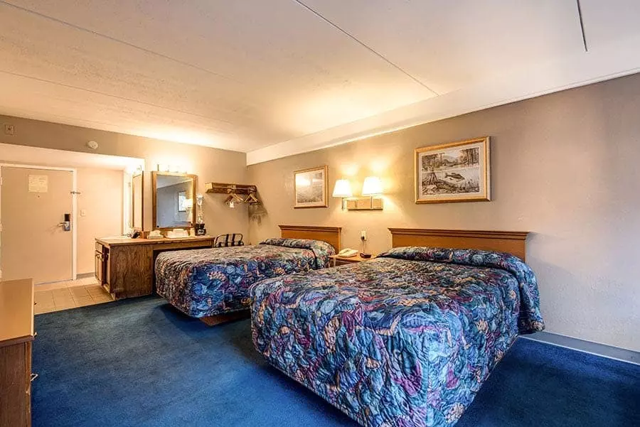 Double beds in a Gatlinburg hotel room