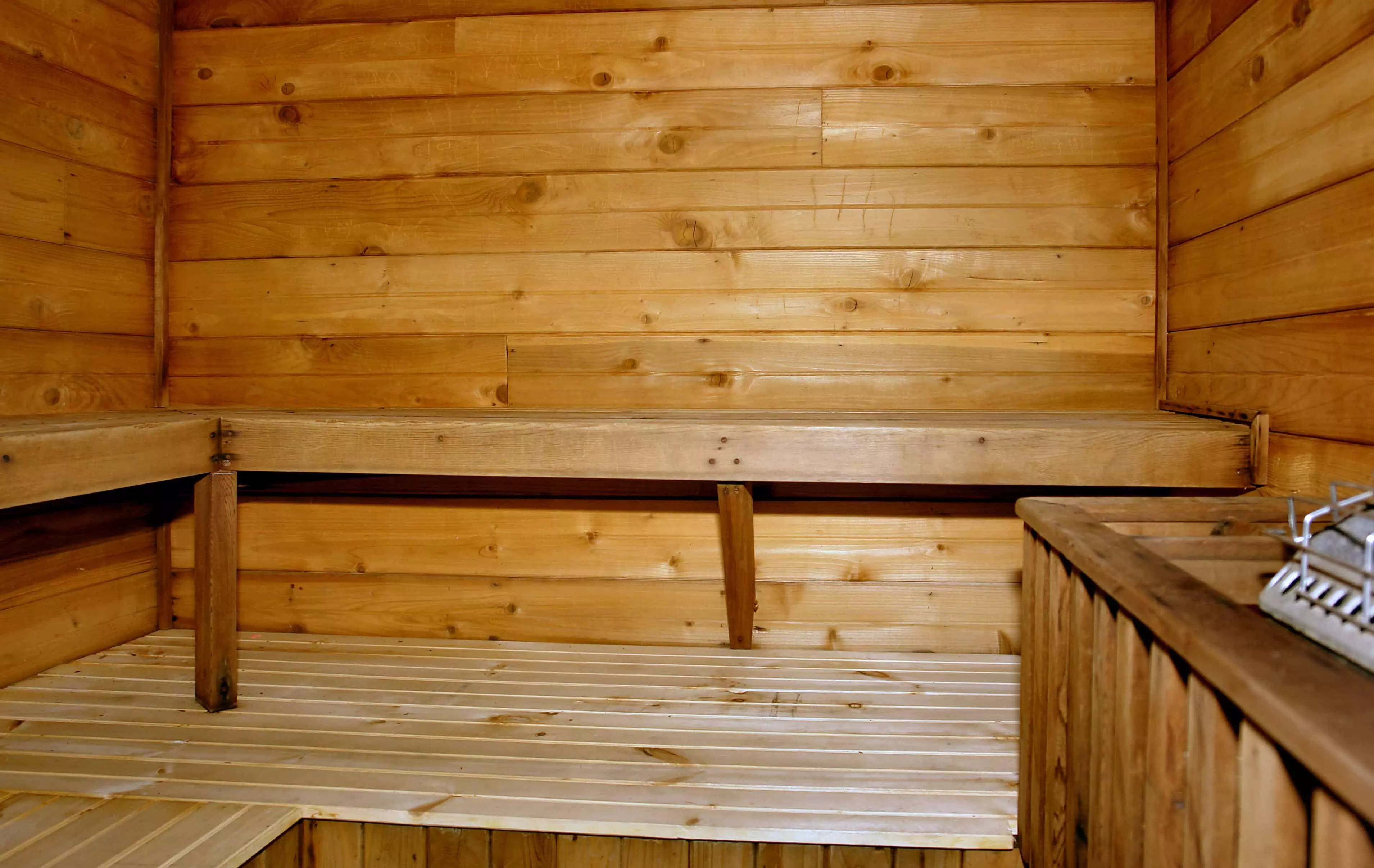 wooden decor inside the lobby of Sidney James Mountain Lodge in Gatlinburg