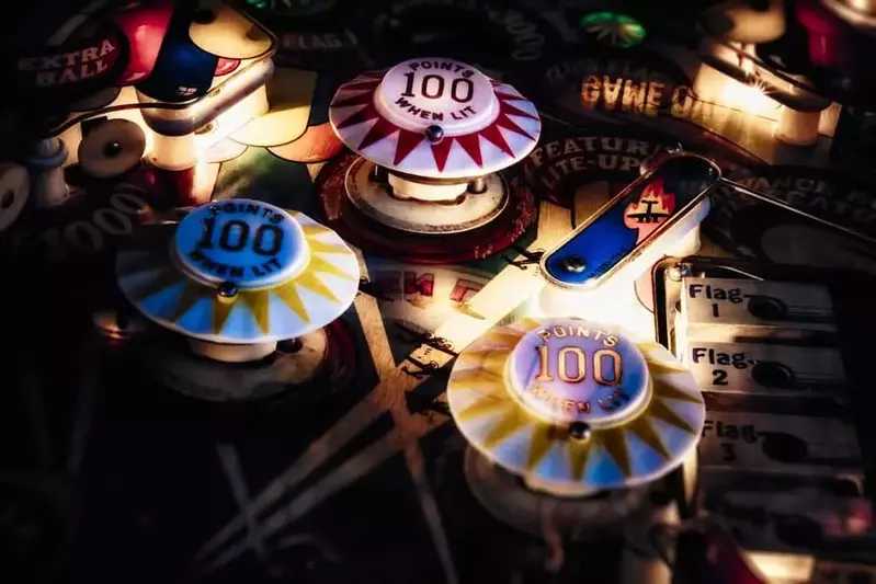 close up of classic pinball machine