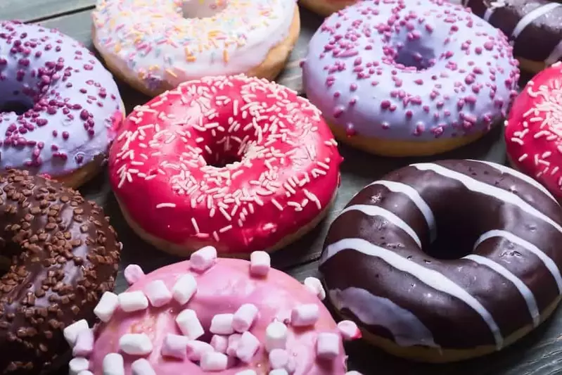 different kinds of colorful donuts