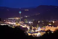 Beautiful photo of night in Gatlinburg.