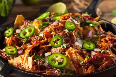 Loaded pulled pork nachos.