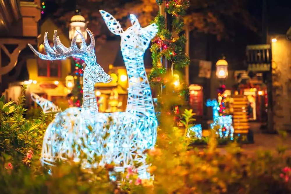 Christmas light display in downtown Gatlinburg