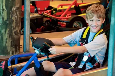 boy riding a go kart in pigeon forge