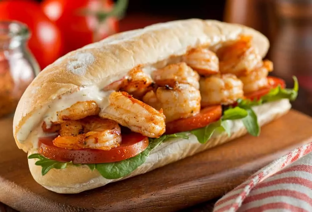 shrimp po boy from a restaurant in gatlinburg