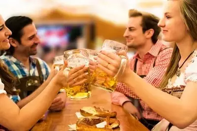 Group of people enjoying Oktoberfest