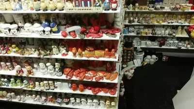 Shakers on display at the Salt and Pepper Shaker Museum in Gatlinburg.