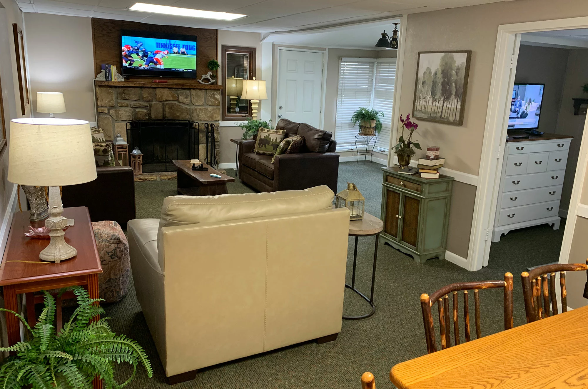 living area in Gatlinburg cabin
