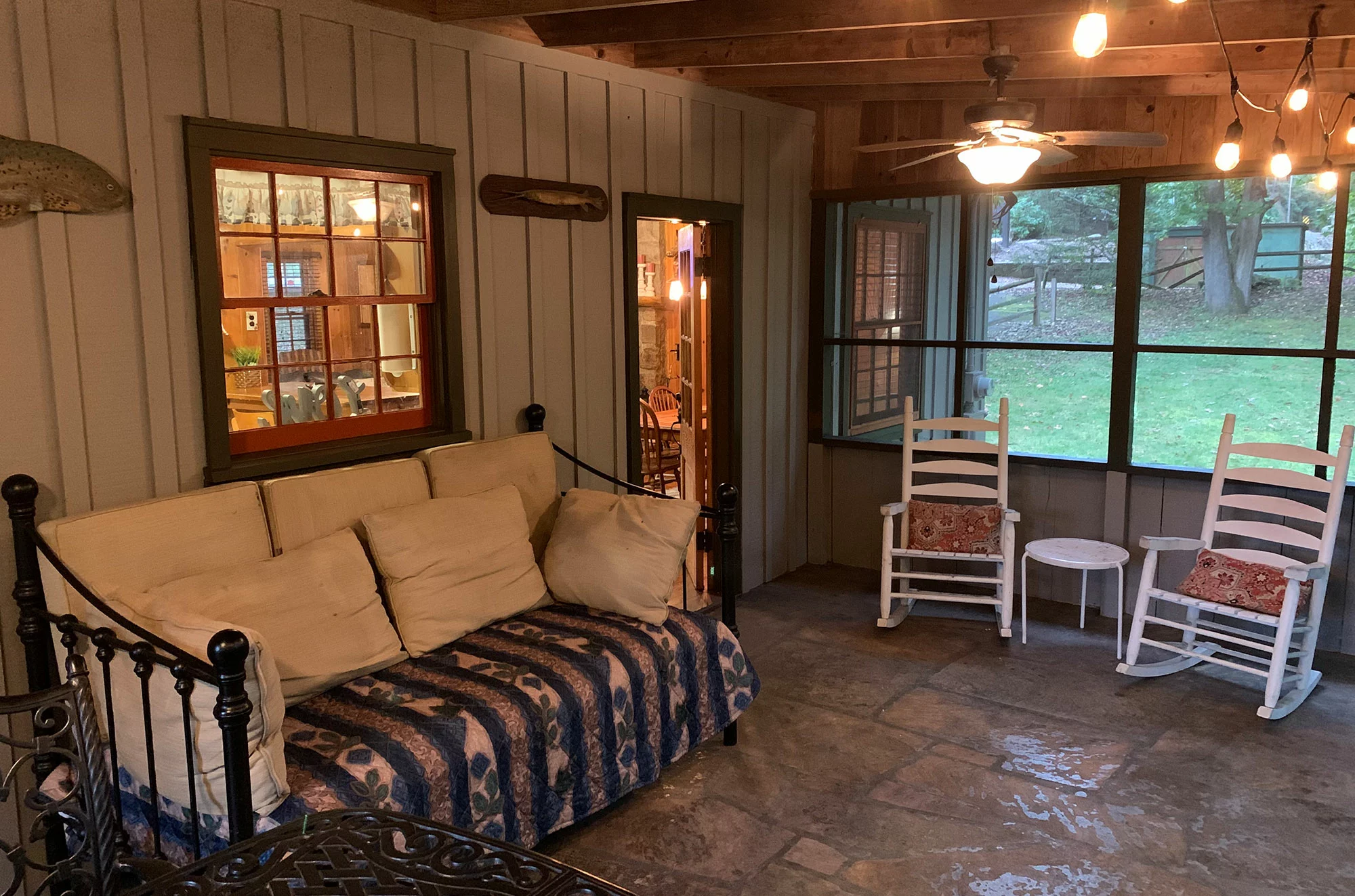 back porch of Gatlinburg cabin