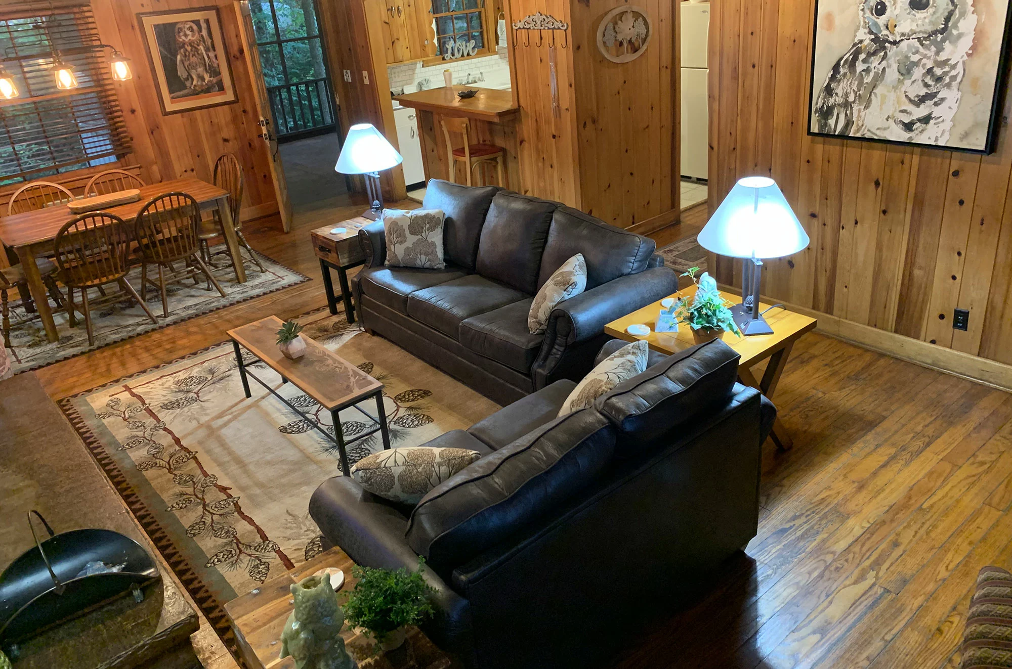 living room in Gatlinburg cabin