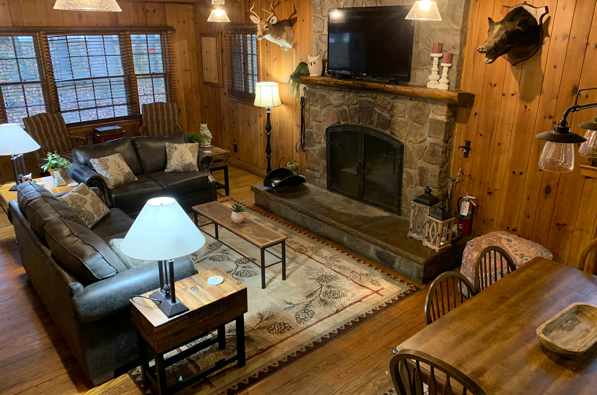 living room inside Gatlinburg cabin