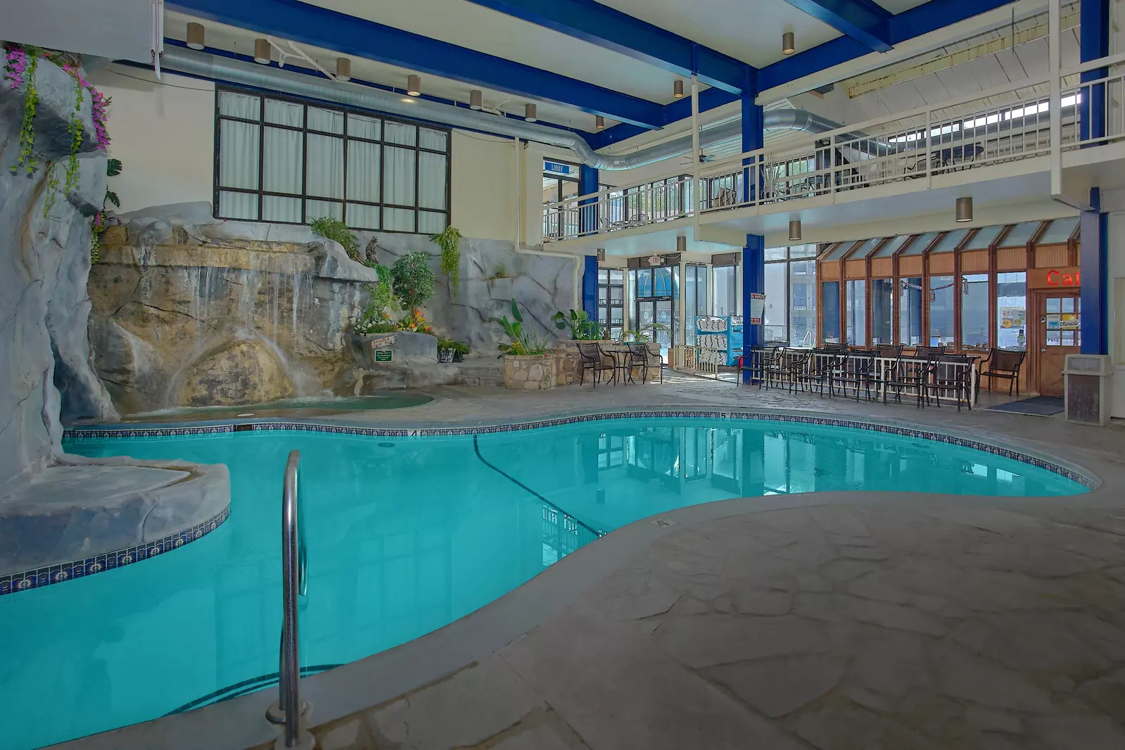 indoor pool at Sidney James Mountain Lodge in Gatlinburg