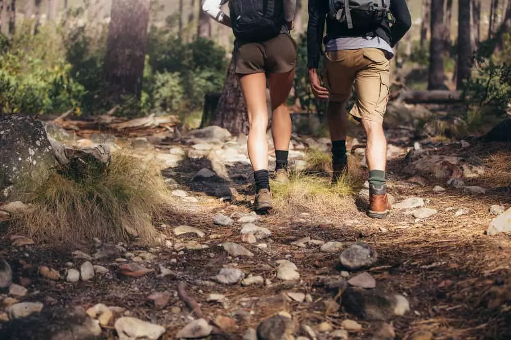 couple hiking in the Smoky Mountains