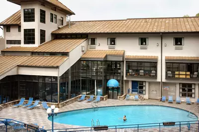 Outdoor pool at Sidney James Mountain Lodge