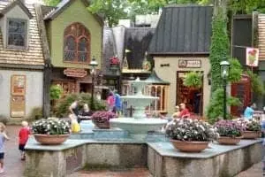 The beautiful fountain at The Village in Gatlinburg Tn