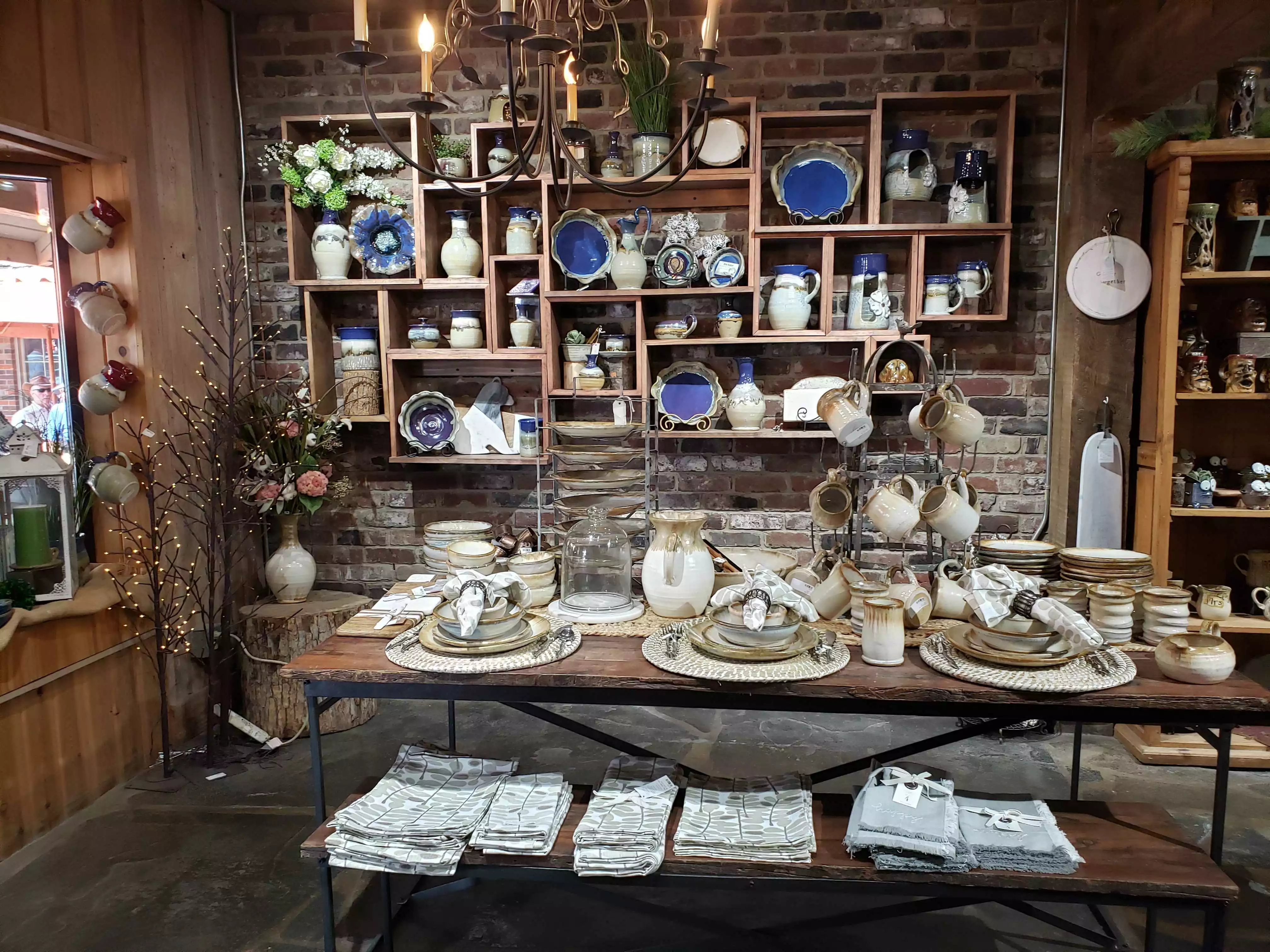 front display at pigeon river pottery