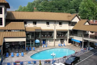 outdoor pool at our downtown gatlinburg hotel