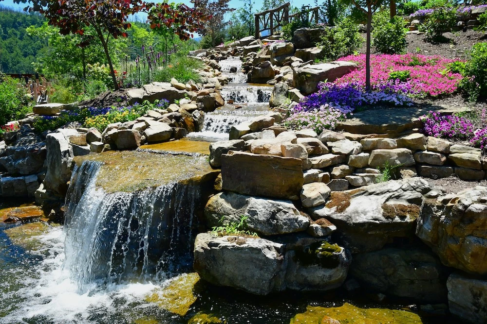 anakeesta splash pad and waterfall