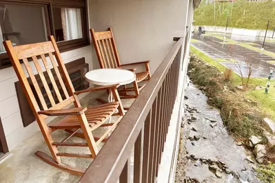 balcony at our Gatlinburg TN hotel