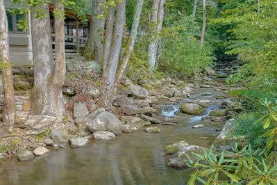 mountain stream at our gatlinburg tn hotel