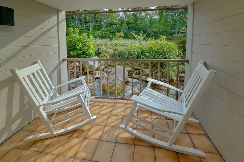 balcony and chairs at our Gatlinburg TN hotel