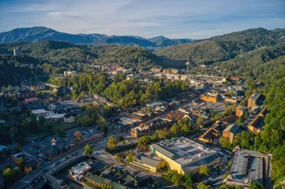 downtown Gatlinburg is a short walk from Sidney James Mountain Lodge