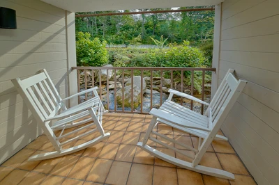 balcony at our downtown Gatlinburg hotel