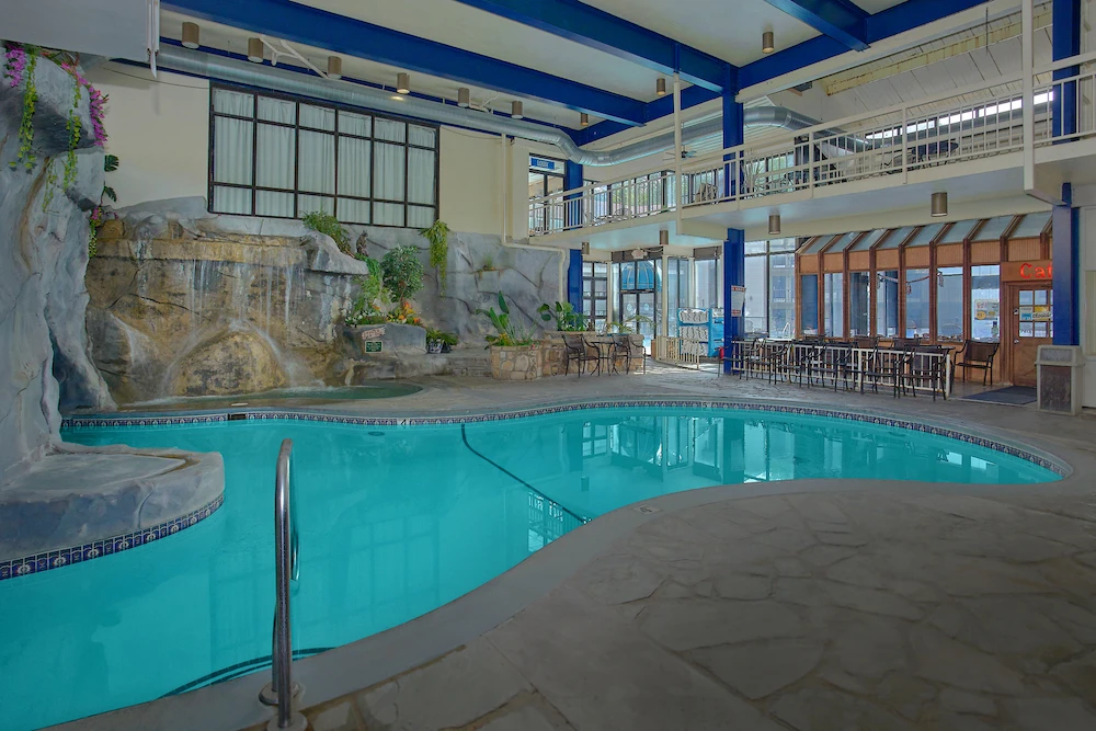 indoor pool at our cheap Gatlinburg hotel